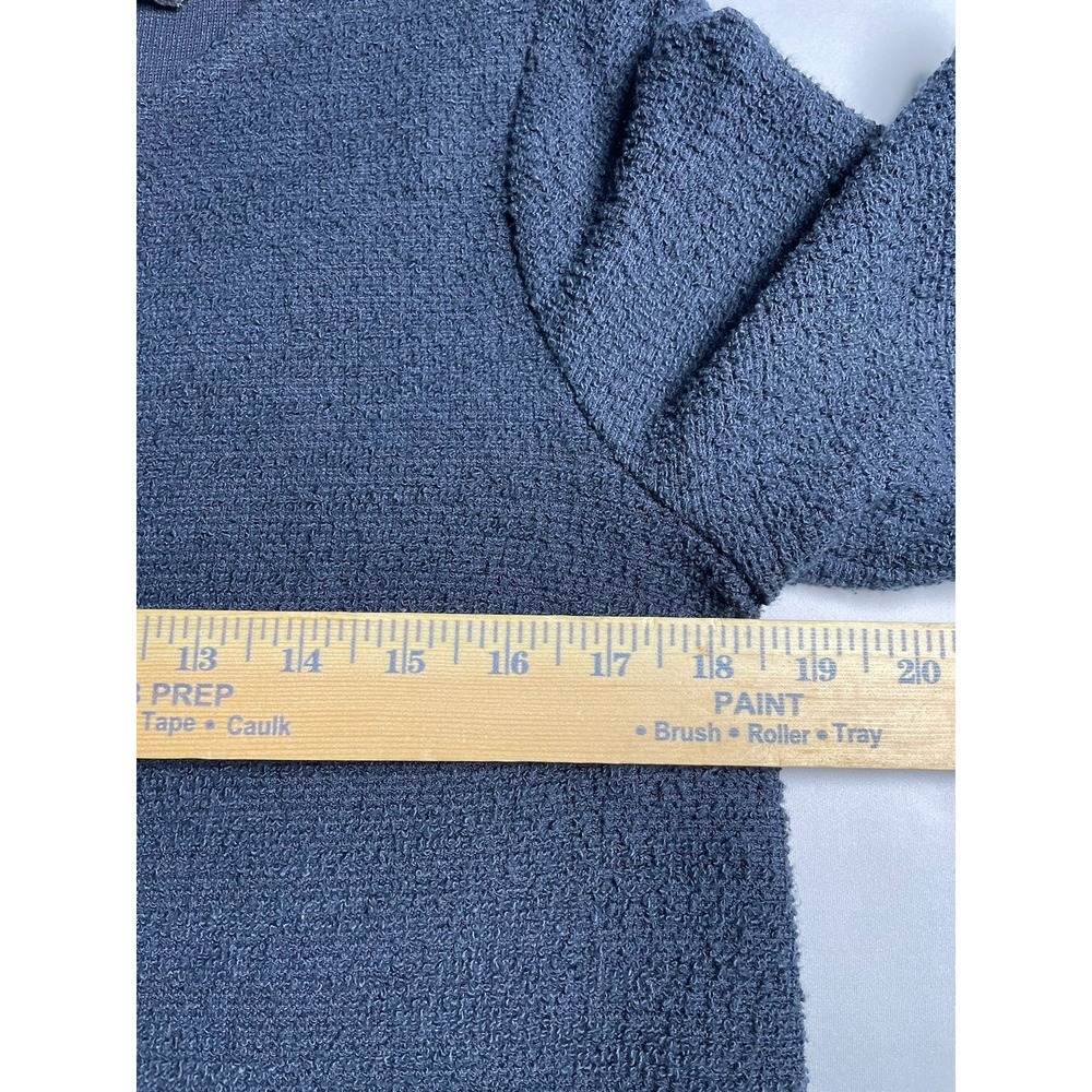 BANANA REPUBLIC Womens Size Medium Navy Blue Textured‎ Layered Zip Blouse - Picture 5 of 6